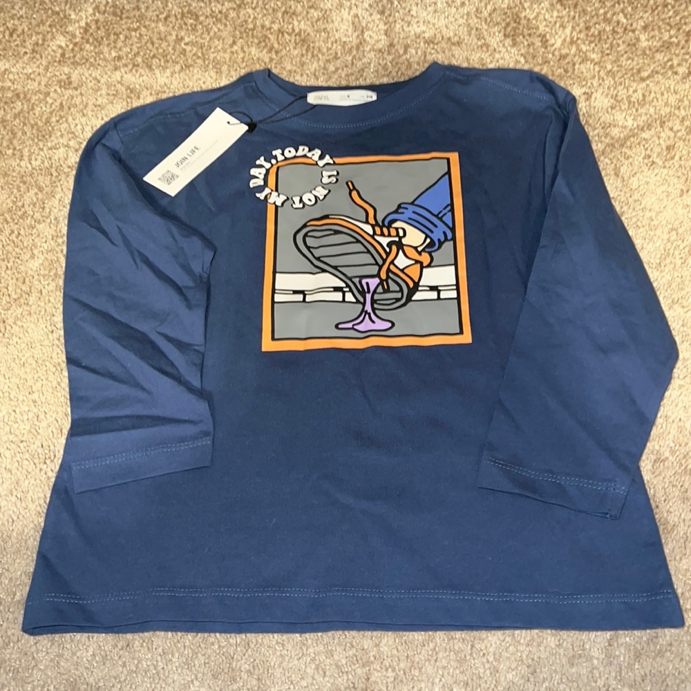 Zara Kids Today Is Not My Day Shirt (size 6)
